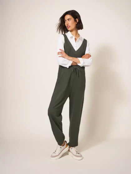 LAINEY JERSEY JUMPSUIT IN KHAKI GREEN