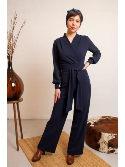 Emmylou Jumpsuit Jersey Crepe Navy