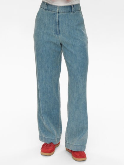 NUALETTA - PANTS - Med. Blue Washed Denim