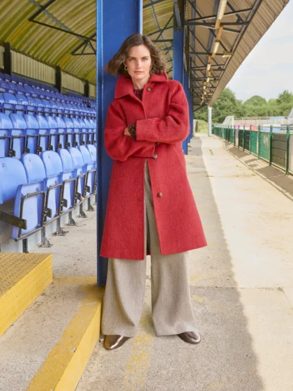 Kelsey Wool Blend Coat in BRIGHT RED
