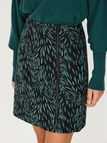 Katina Skirt Dubbelzijdig Green/Blue leaves